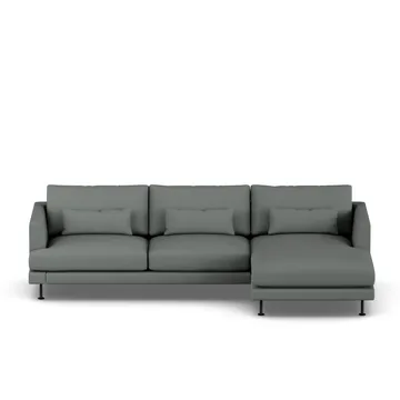 Bredhult sofa - Caleido Grey 1240-svart stål, 2,5-seters C1 - 1898