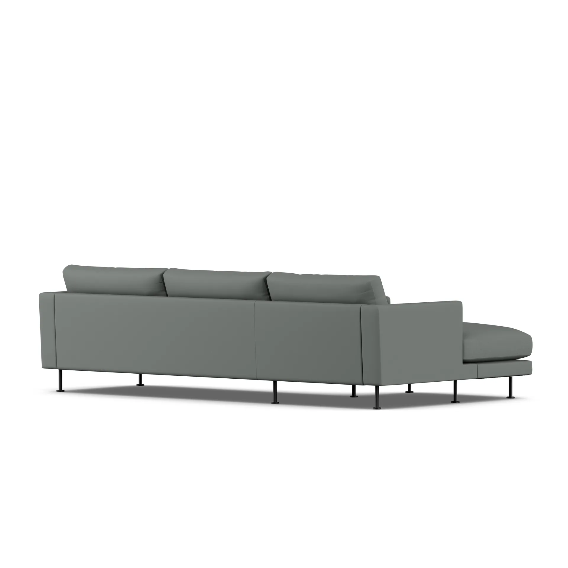 Bredhult sofa, Caleido Grey 1240-svart stål, 2,5-seters C2 1898