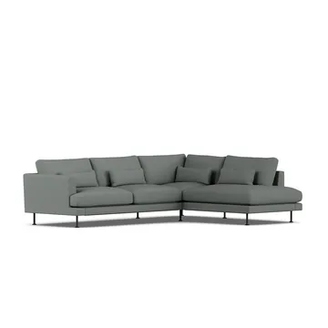 Bredhult sofa - Caleido Grey 1240-svart stål, 3-seters A1 - 1898