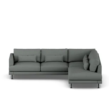 Bredhult sofa - Caleido Grey 1240-svart stål, 3-seters A1 - 1898