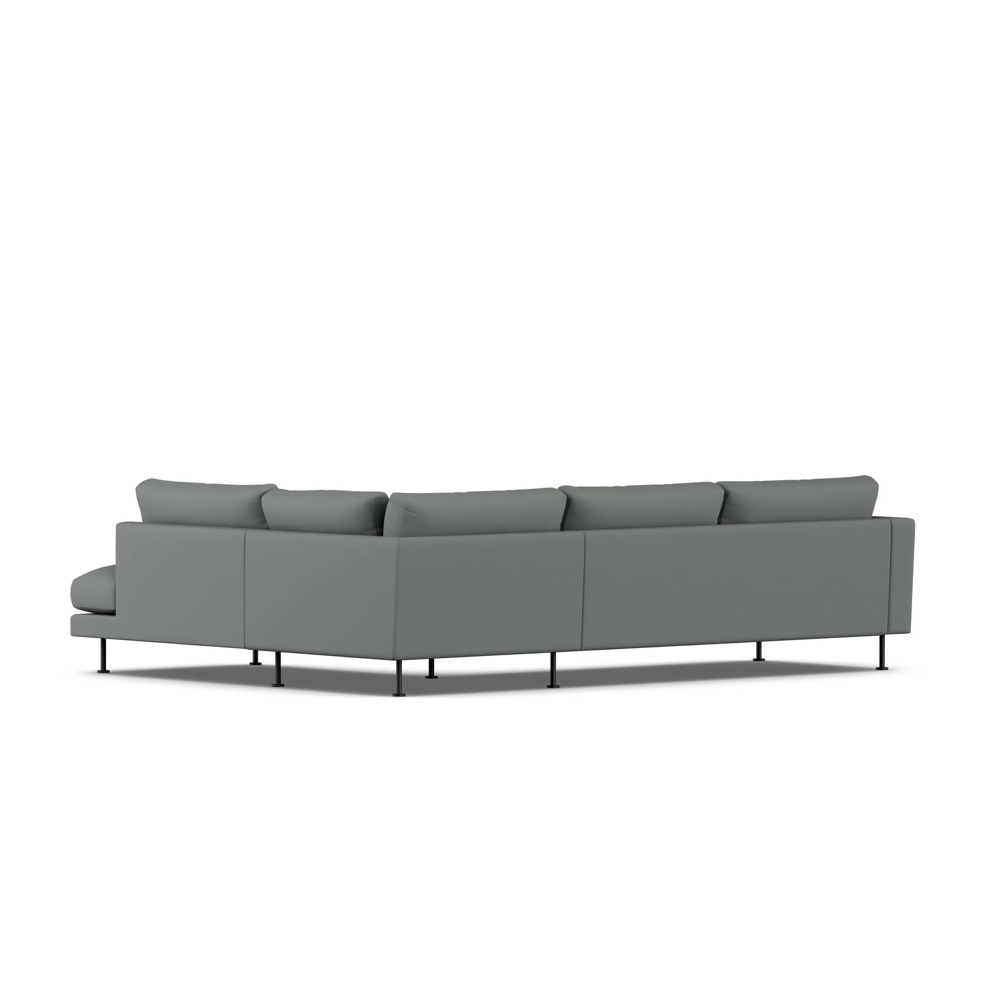 Bredhult sofa, Caleido Grey 1240-svart stål, 3-seters A1 1898