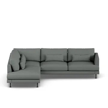Bredhult sofa - Caleido Grey 1240-svart stål, 3-seters A2 - 1898