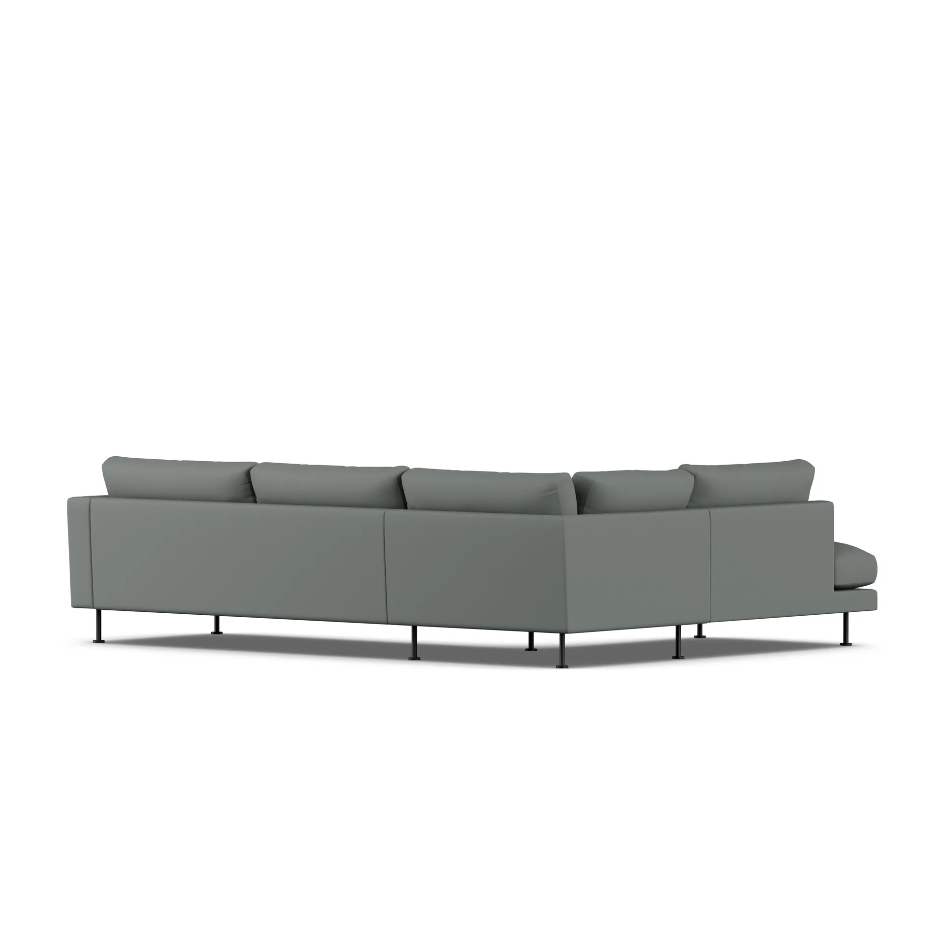 Bredhult sofa, Caleido Grey 1240-svart stål, 3-seters A2 1898