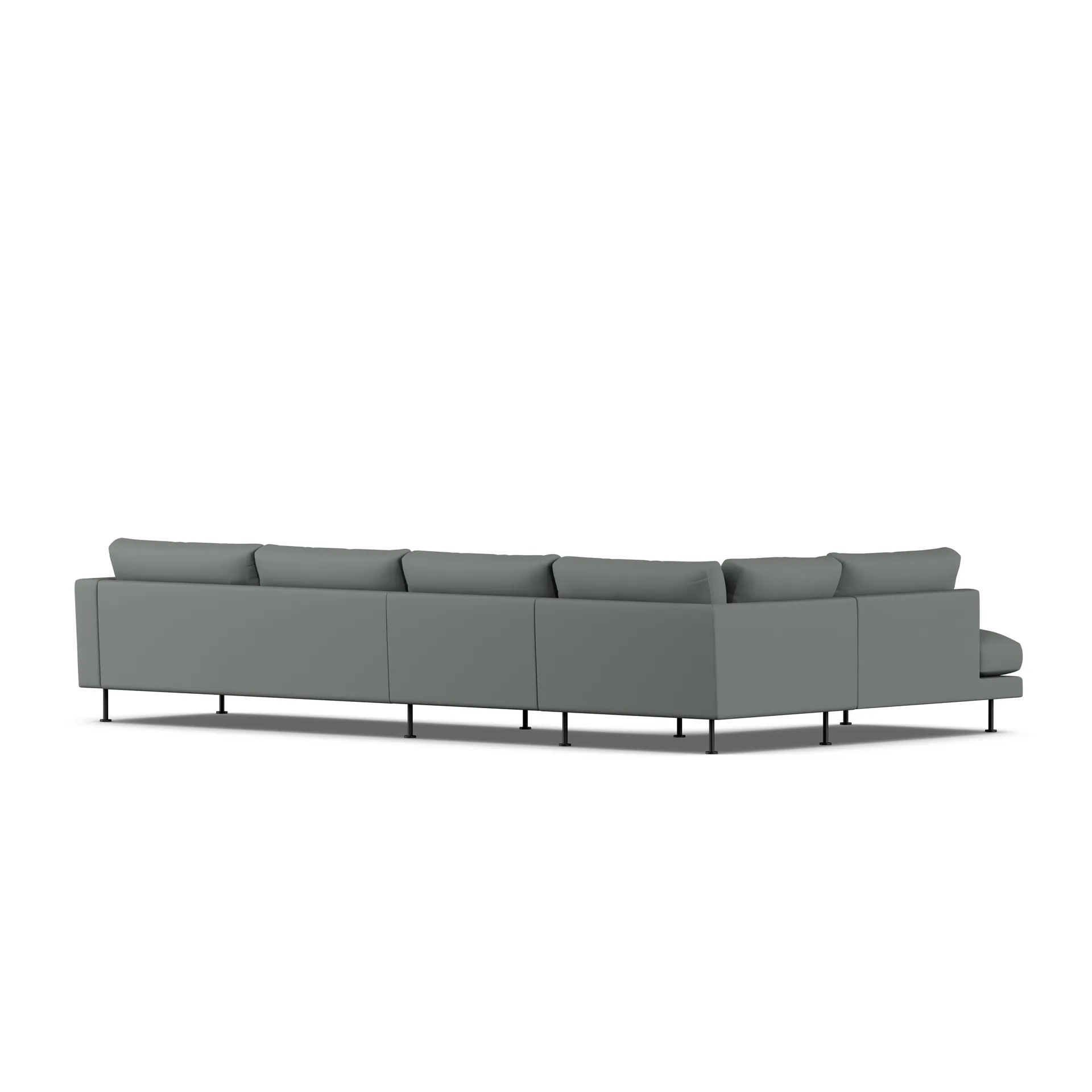 Bredhult sofa, Caleido Grey 1240-svart stål, 4-seters B2 1898