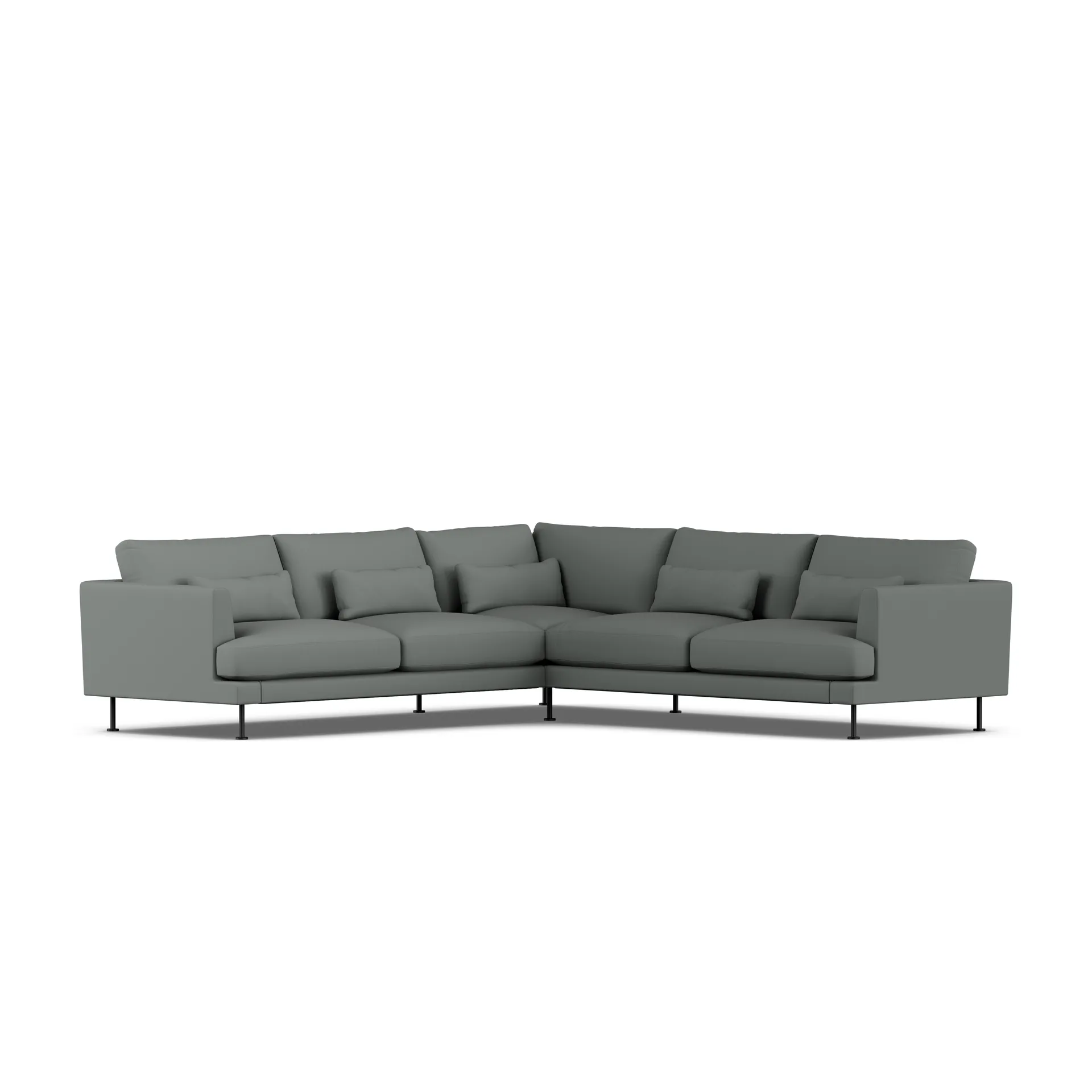 Bredhult sofa, Caleido Grey 1240-svart stål, hjørnesofa F 1898