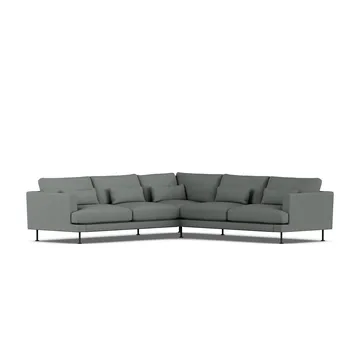 Bredhult sofa - Caleido Grey 1240-svart stål, hjørnesofa F - 1898