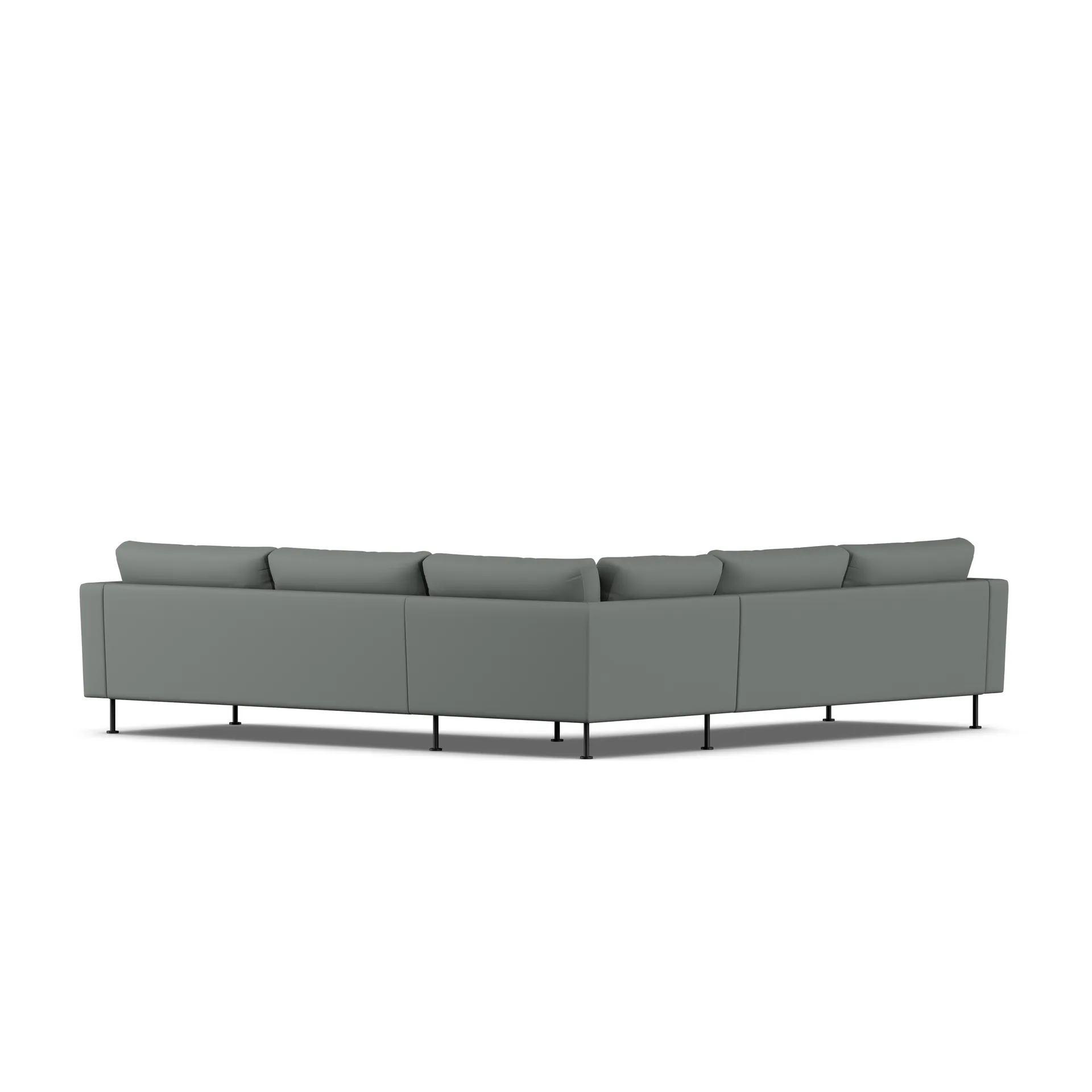 Bredhult sofa, Caleido Grey 1240-svart stål, hjørnesofa F 1898