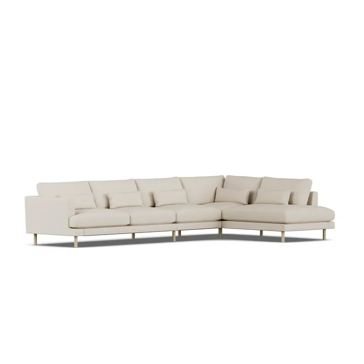 Bredhult sofa - Jump Beige 1956-hvitoljet eik, 4-seters B1 - 1898