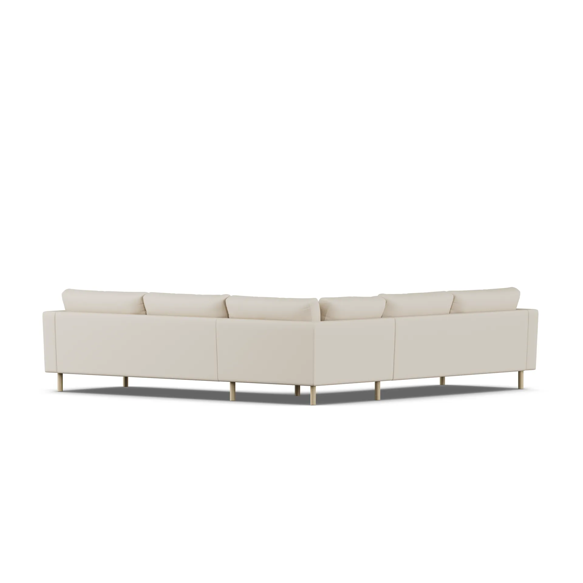 Bredhult sofa, Jump Beige 1956-hvitoljet eik, hjørnesofa F 1898