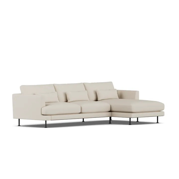 Bredhult sofa - Jump Beige 1956-svart stål, 2,5-seters C1 - 1898