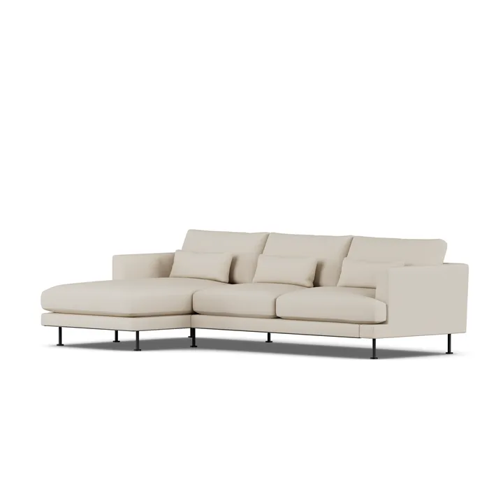 Bredhult sofa - Jump Beige 1956-svart stål, 2,5-seters C2 - 1898