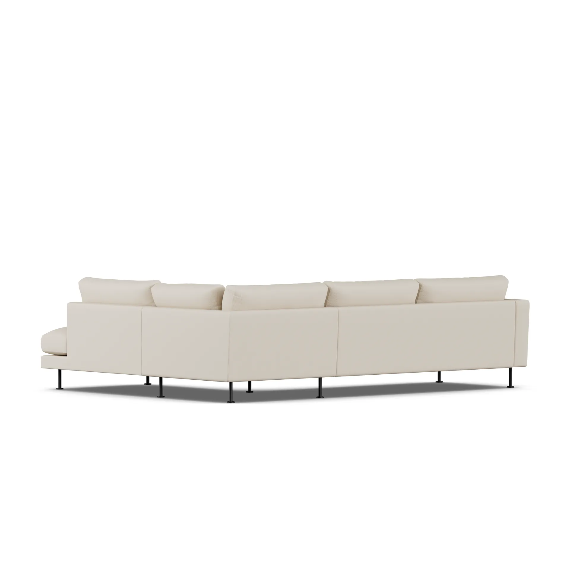 Bredhult sofa, Jump Beige 1956-svart stål, 3-seters A1 1898