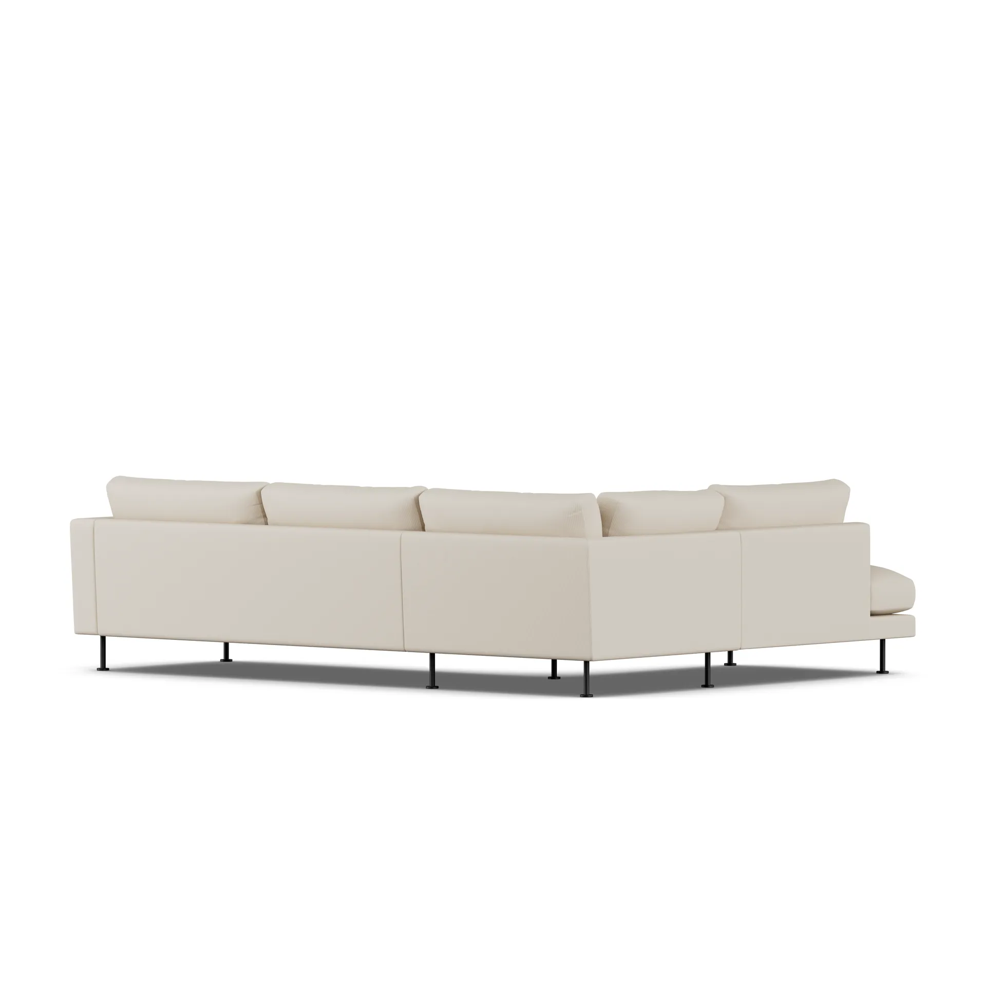 Bredhult sofa, Jump Beige 1956-svart stål, 3-seters A2 1898