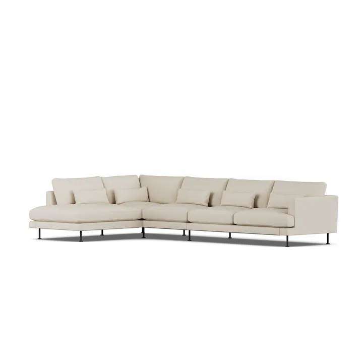 Bredhult sofa - Jump Beige 1956-svart stål, 4-seters B2 - 1898