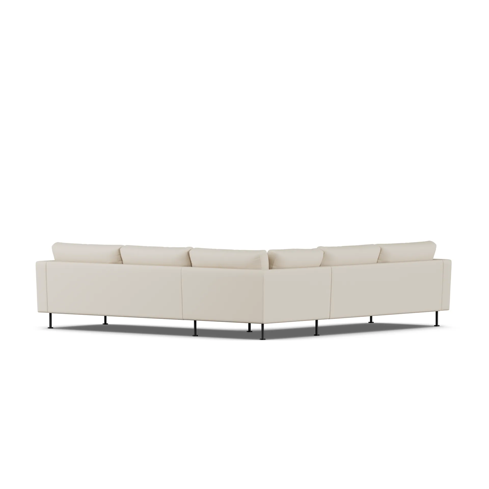 Bredhult sofa, Jump Beige 1956-svart stål, hjørnesofa F 1898