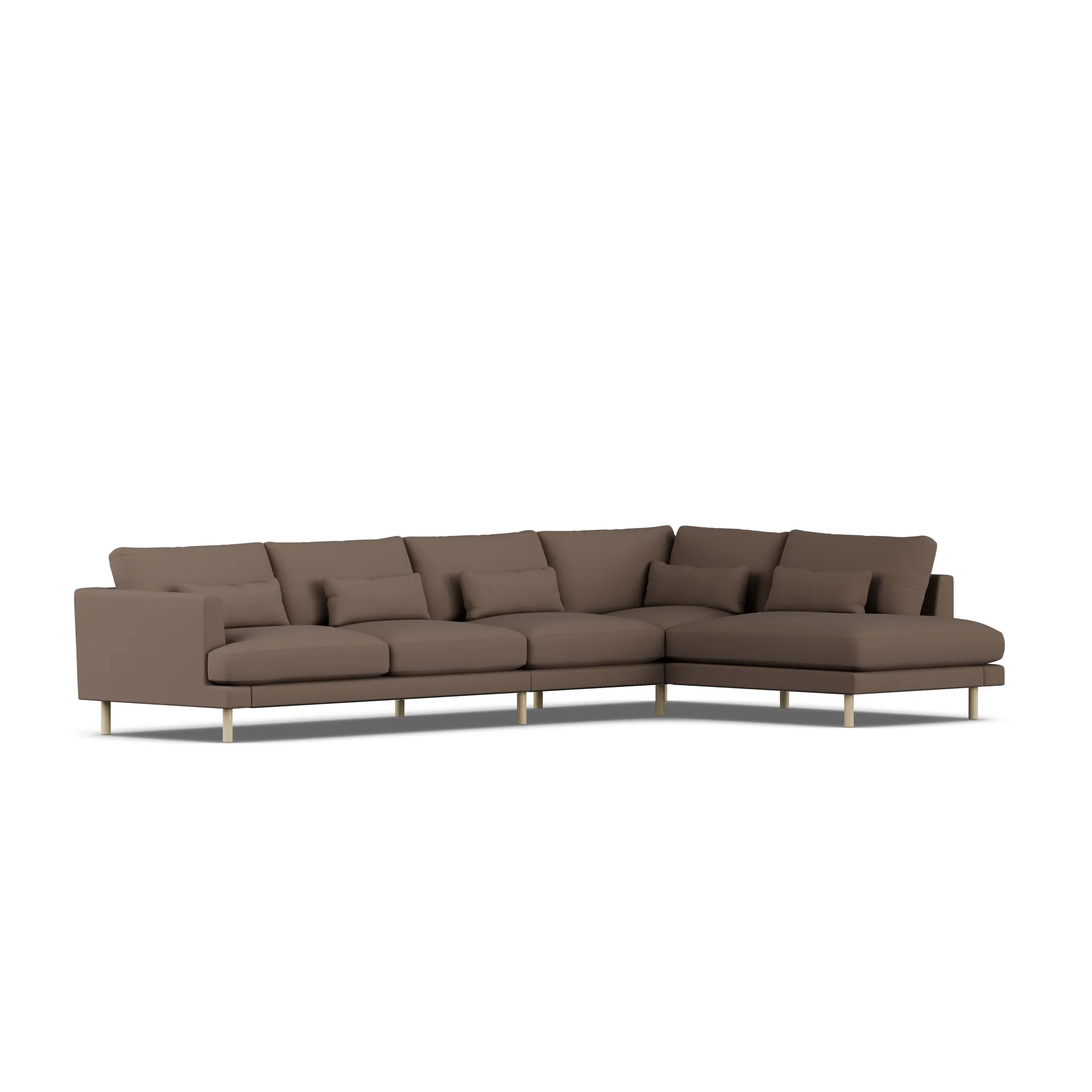 Bredhult sofa, Jump Brown 1955-hvitoljet eik, 4-seters B1 1898