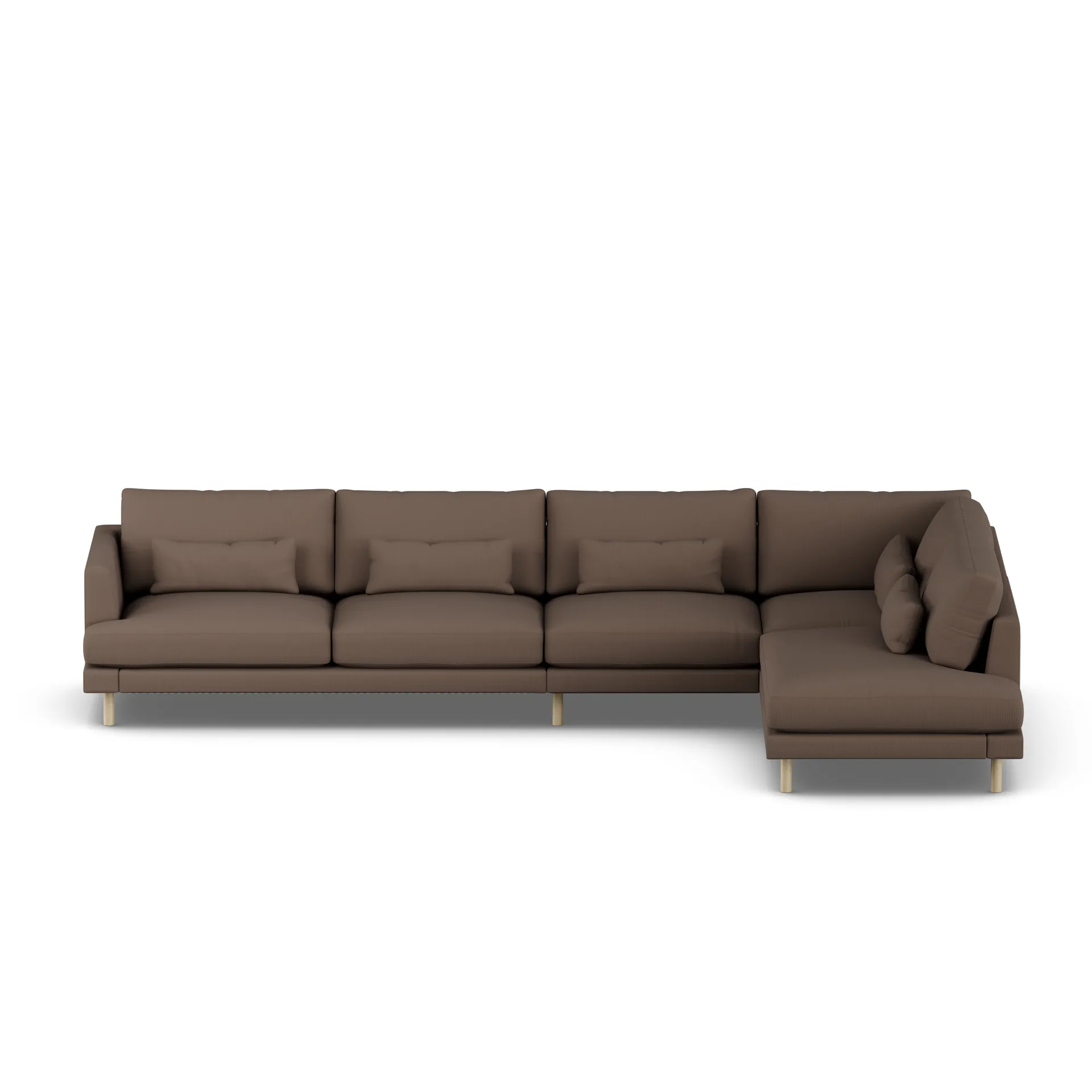 Bredhult sofa, Jump Brown 1955-hvitoljet eik, 4-seters B1 1898
