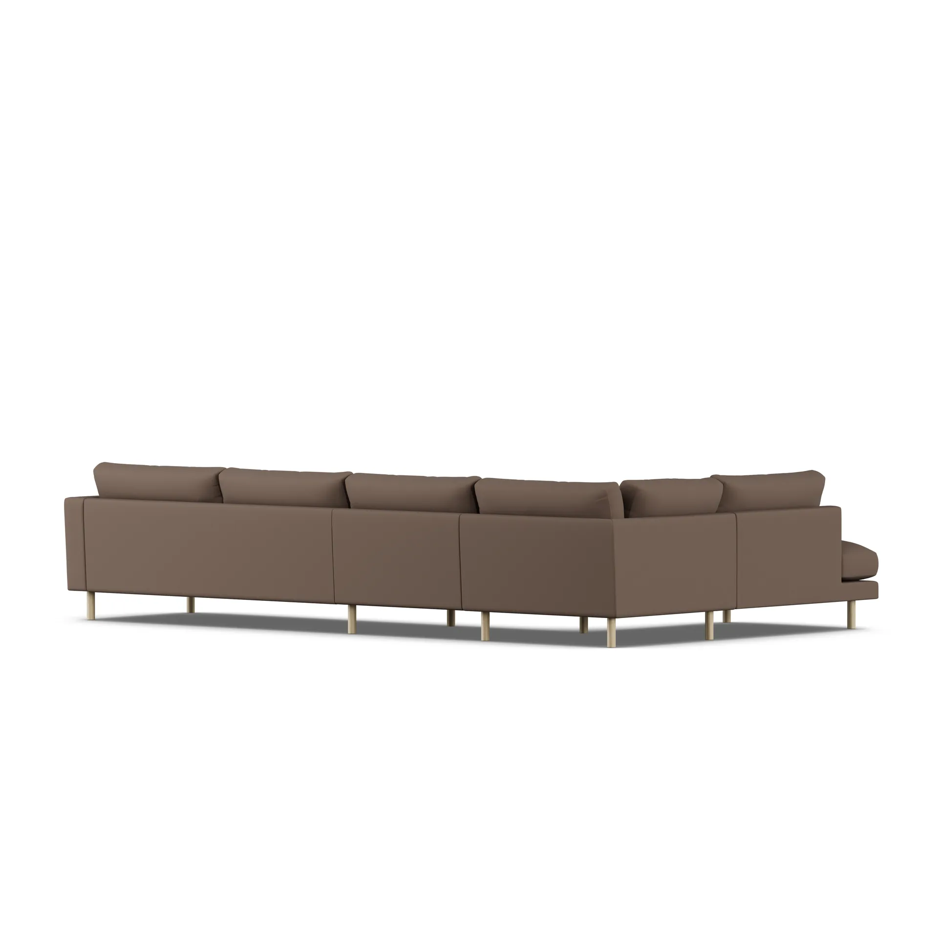 Bredhult sofa, Jump Brown 1955-hvitoljet eik, 4-seters B2 1898