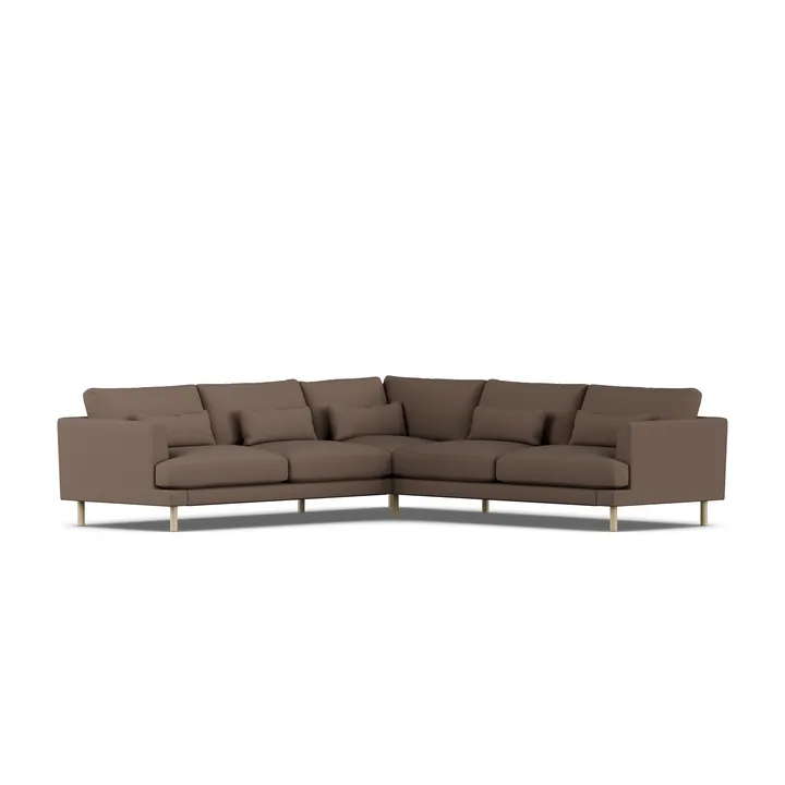 Bredhult sofa - Jump Brown 1955-hvitoljet eik, hjørnesofa F - 1898