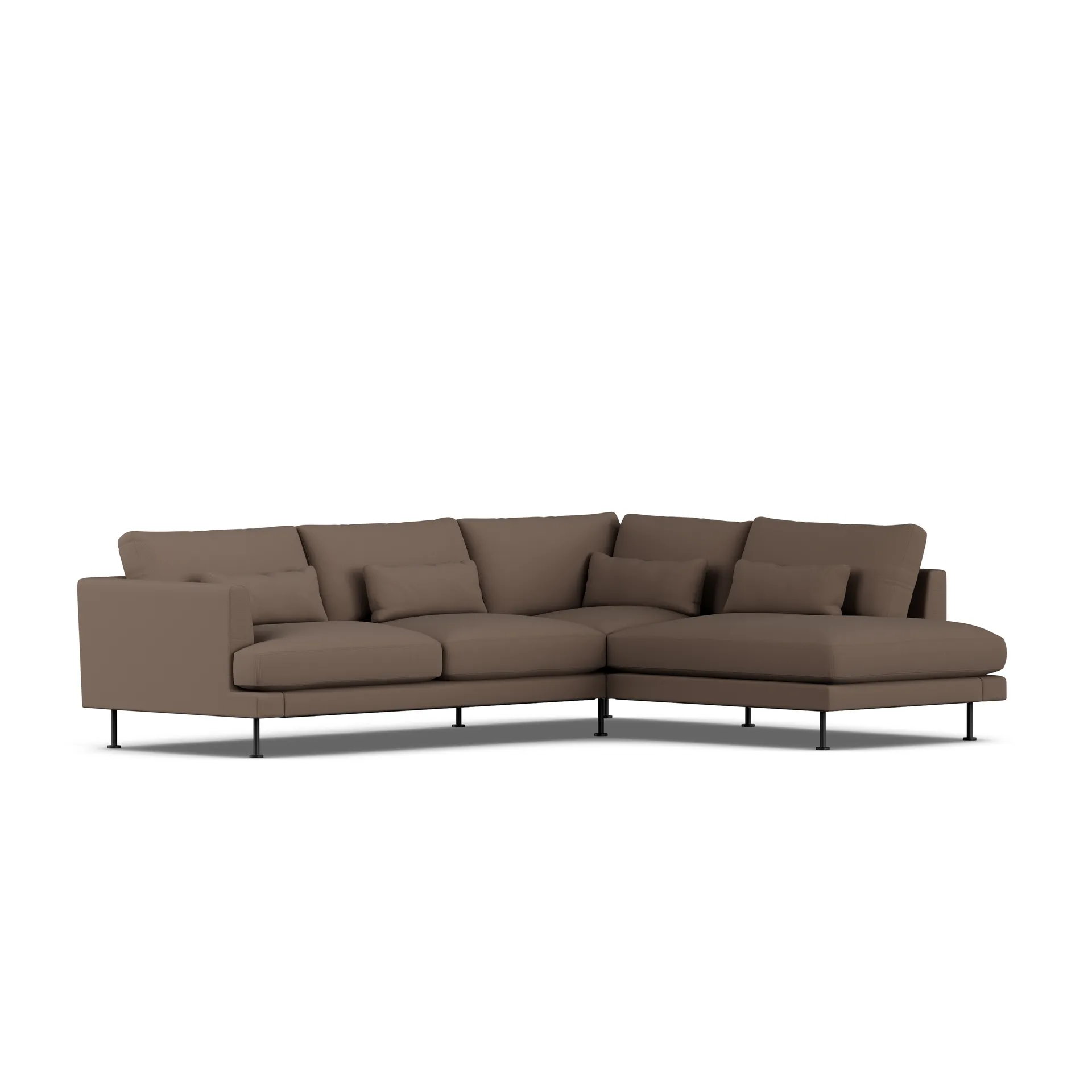 Bredhult sofa, Jump Brown 1955-svart stål, 3-seters A1 1898