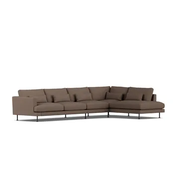 Bredhult sofa - Jump Brown 1955-svart stål, 4-seters B1 - 1898