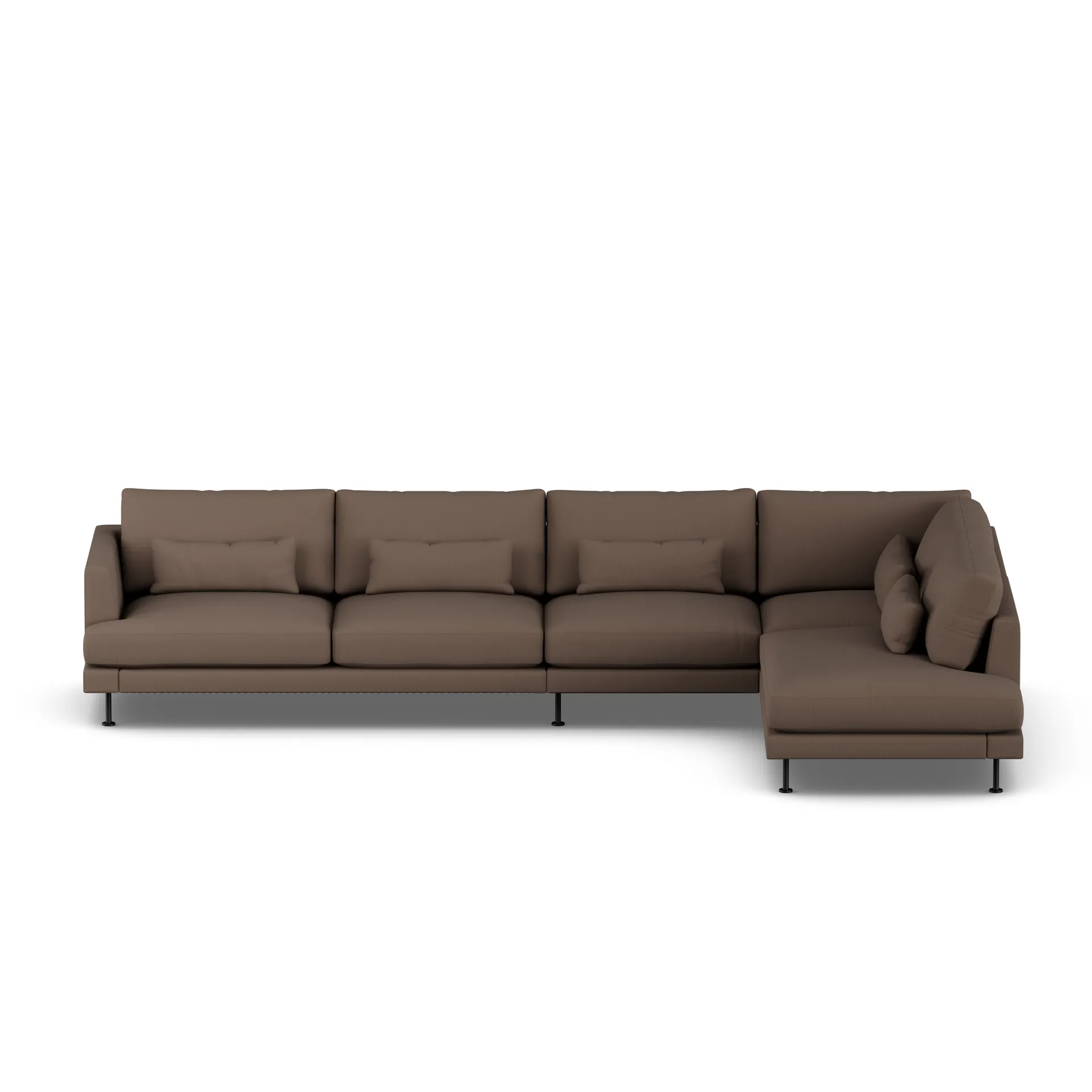 Bredhult sofa, Jump Brown 1955-svart stål, 4-seters B1 1898