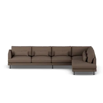 Bredhult sofa - Jump Brown 1955-svart stål, 4-seters B1 - 1898