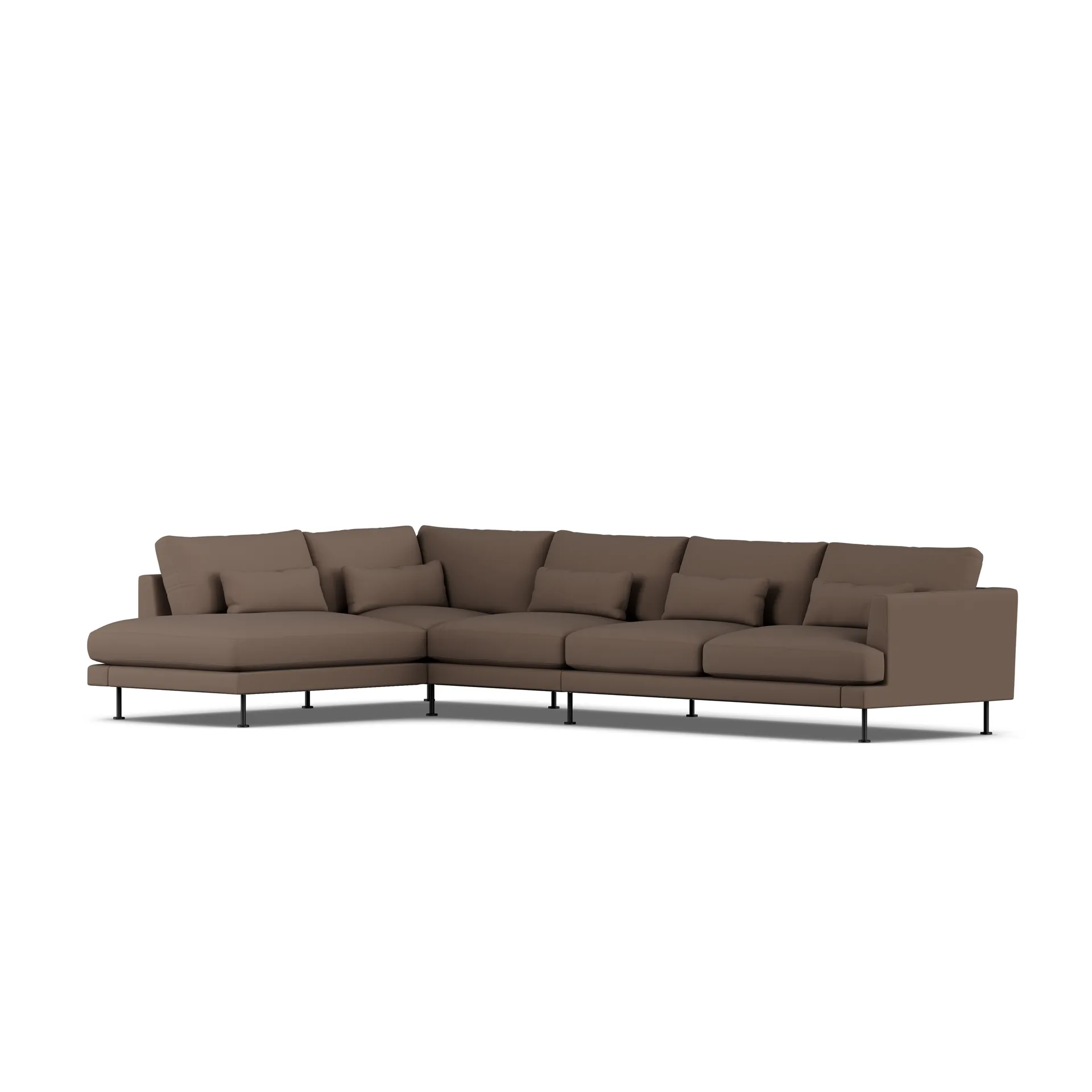 Bredhult sofa, Jump Brown 1955-svart stål, 4-seters B2 1898