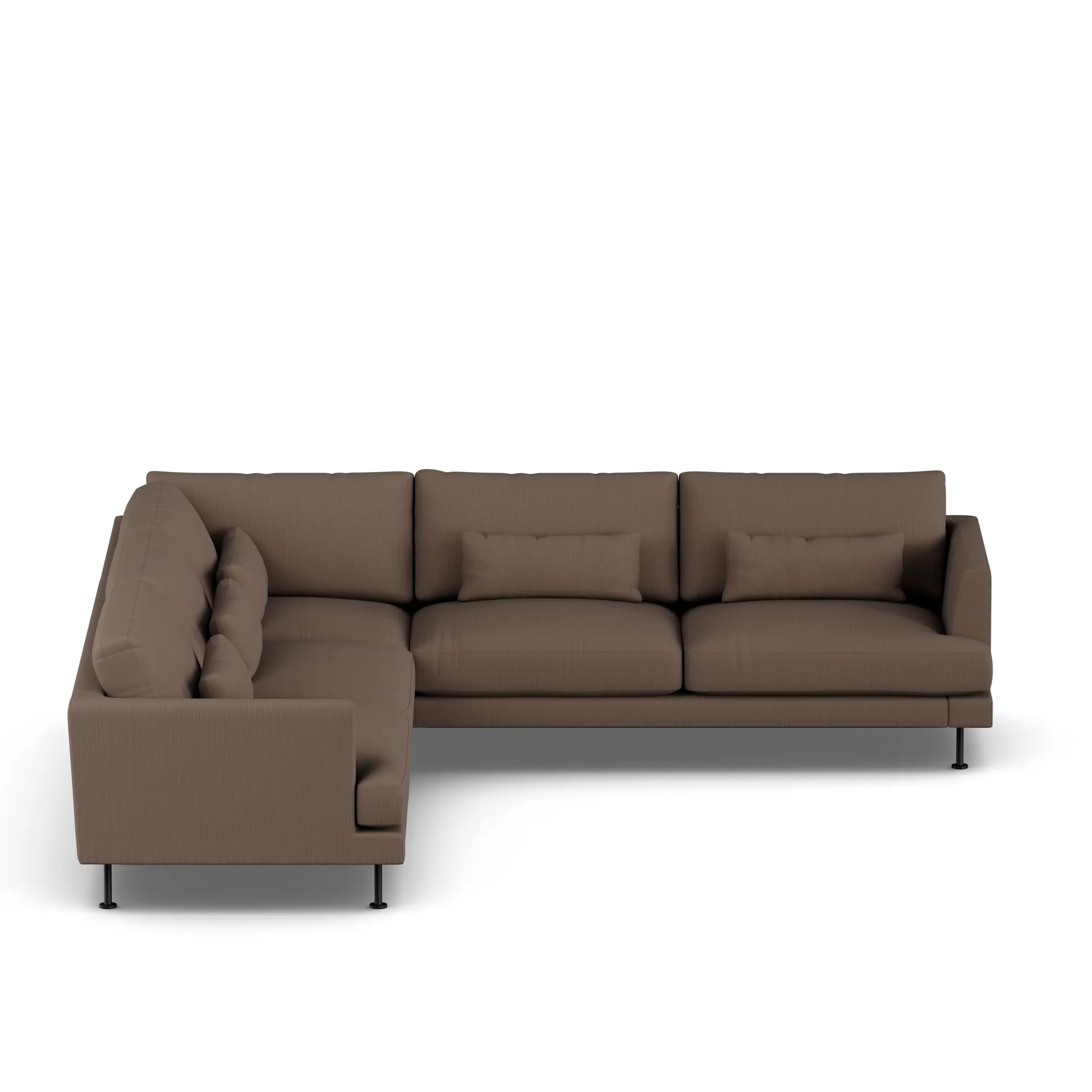 Bredhult sofa, Jump Brown 1955-svart stål, hjørnesofa F 1898