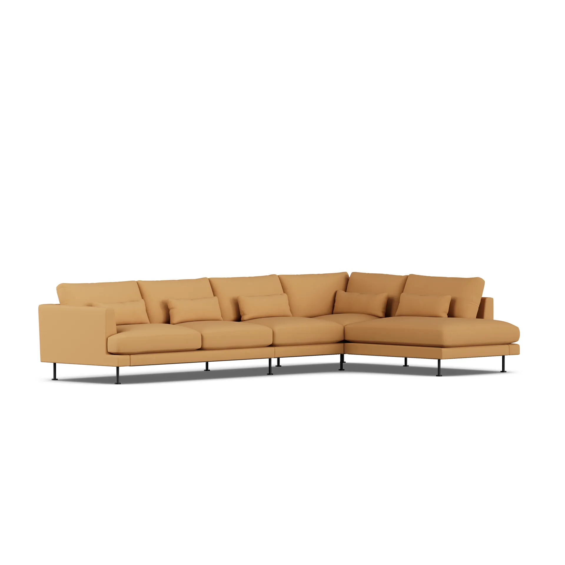 Bredhult sofa, Jump Honey 1959-svart stål, 4-seters B1 1898