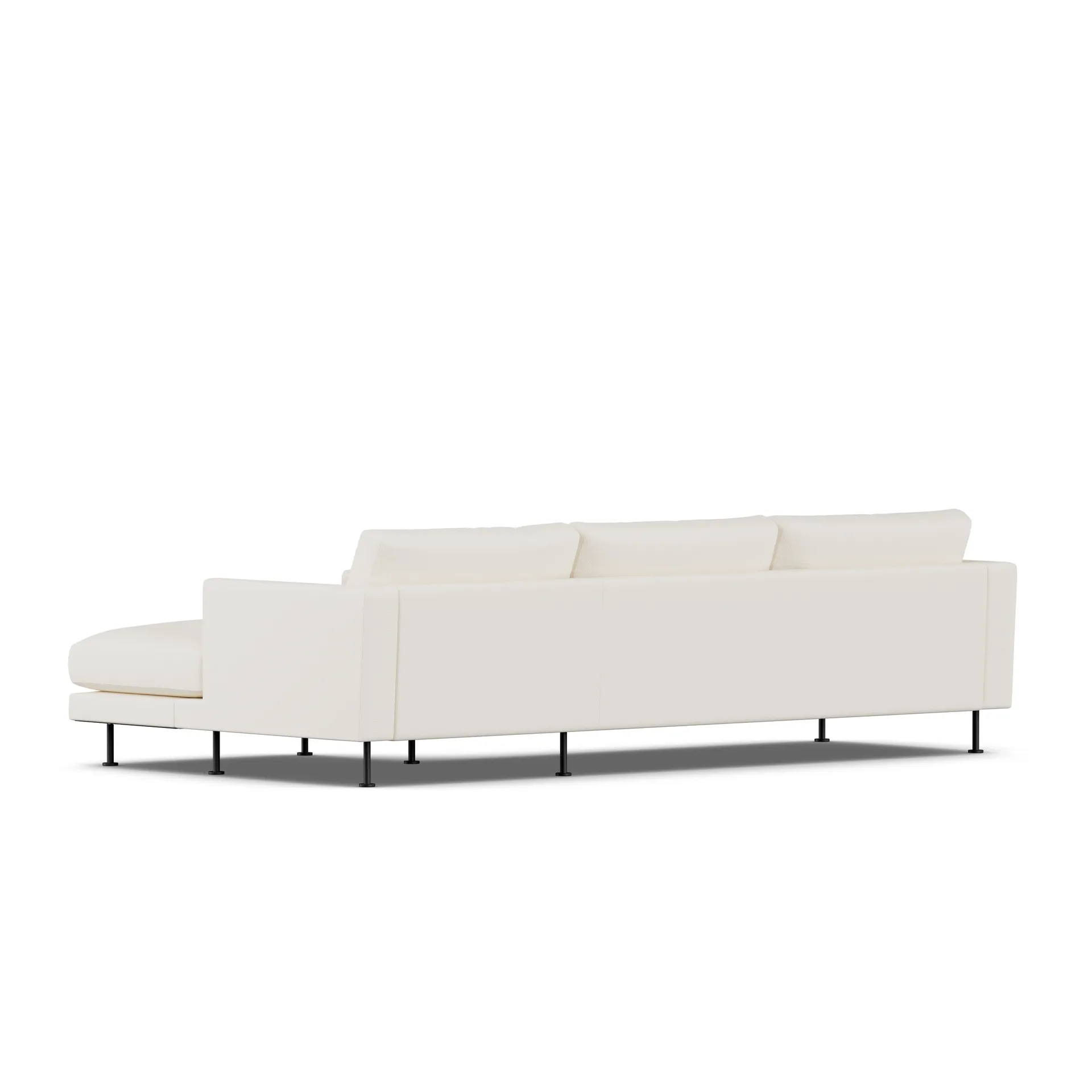 Bredhult sofa, Jump Off White 1954-svart stål, 2,5-seters C1 1898