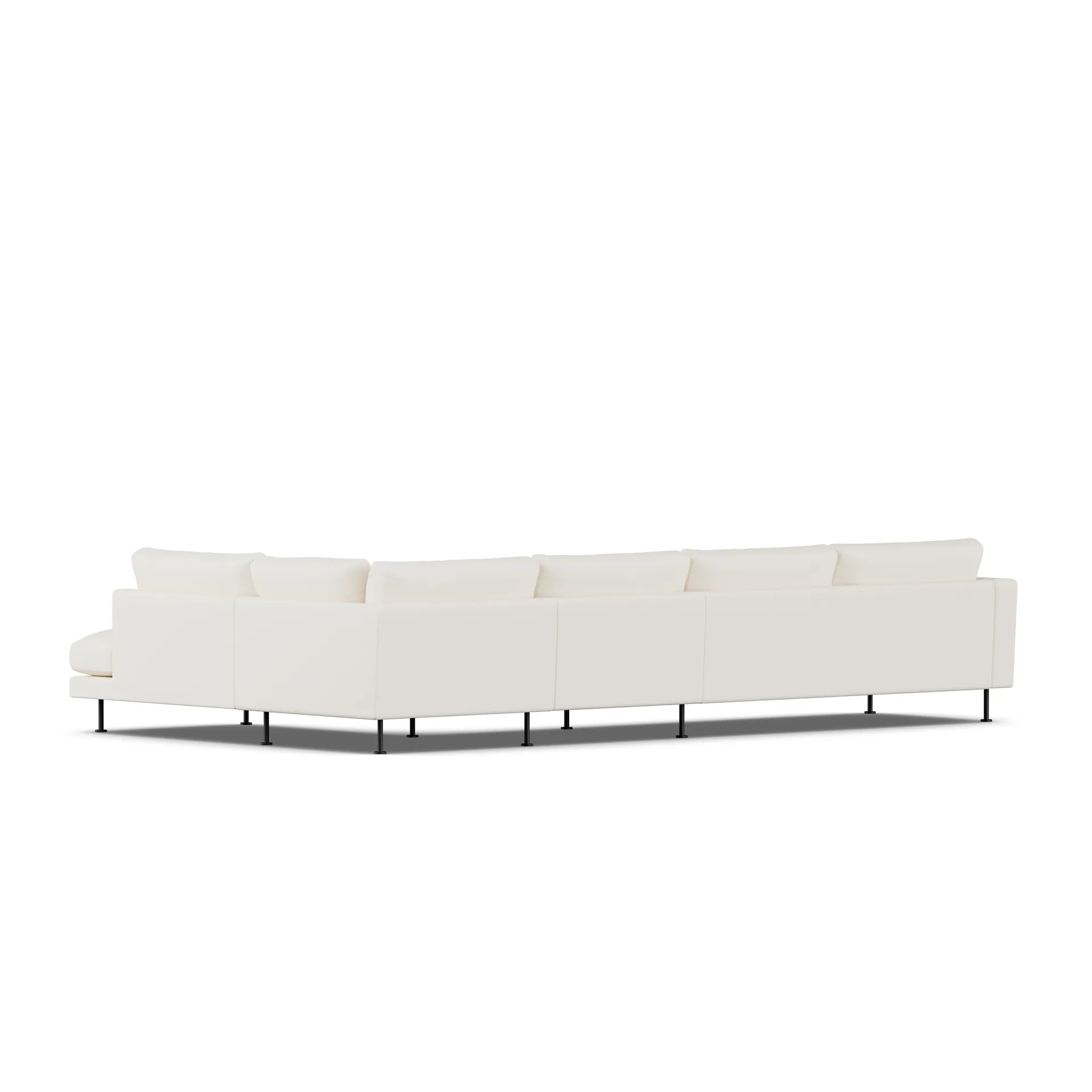 Bredhult sofa, Jump Off White 1954-svart stål, 4-seters B1 1898