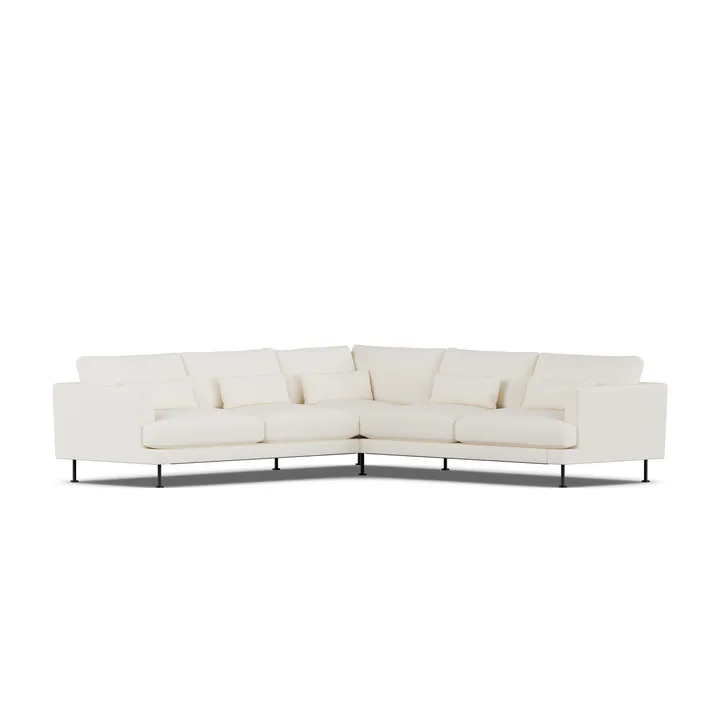 Bredhult sofa - Jump Off White 1954-svart stål, hjørnesofa F - 1898