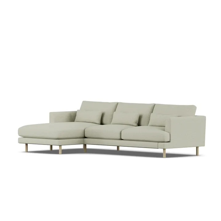 Bredhult sofa - Luiza Beige 3981-hvitoljet eik, 2,5-seters C2 - 1898