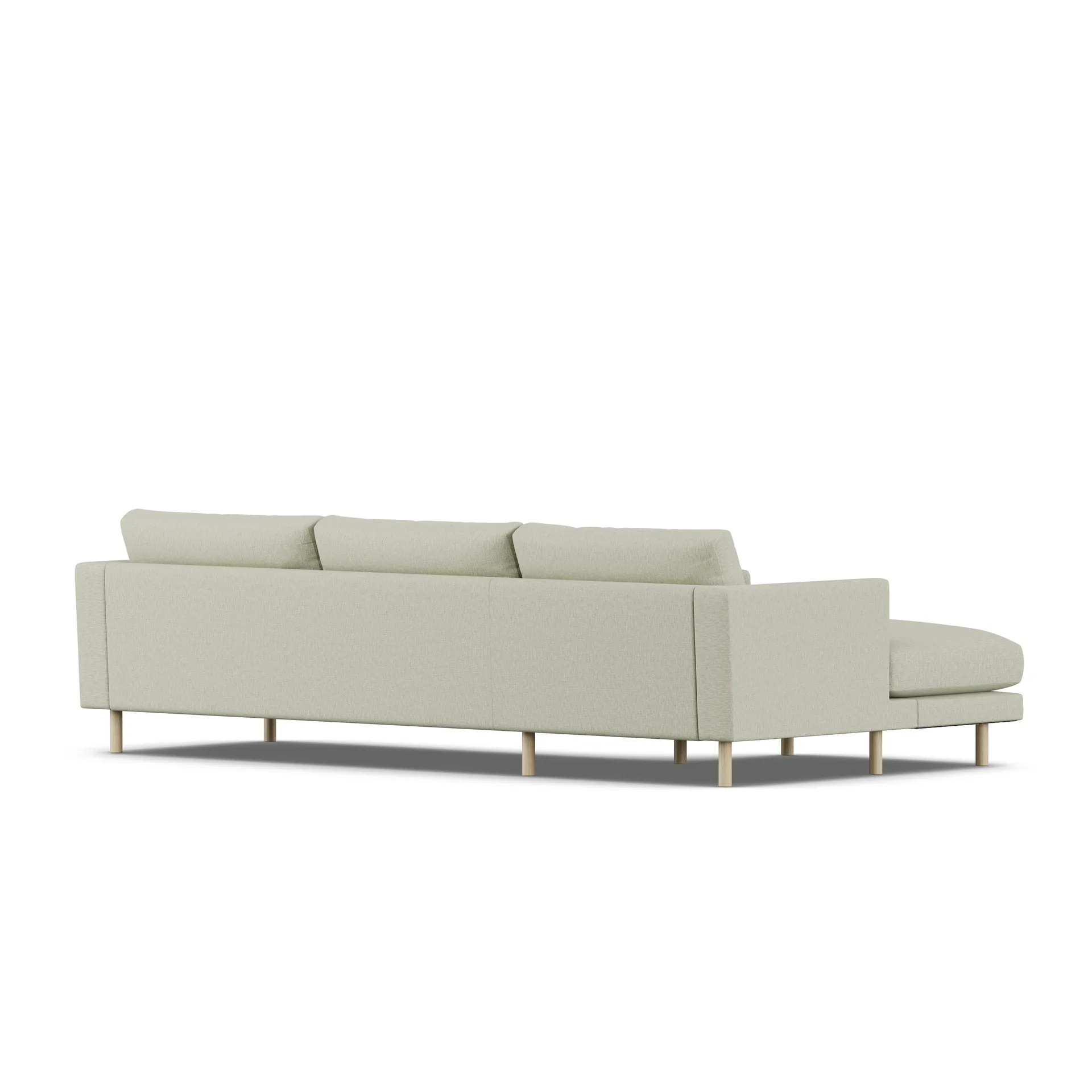 Bredhult sofa, Luiza Beige 3981-hvitoljet eik, 2,5-seters C2 1898