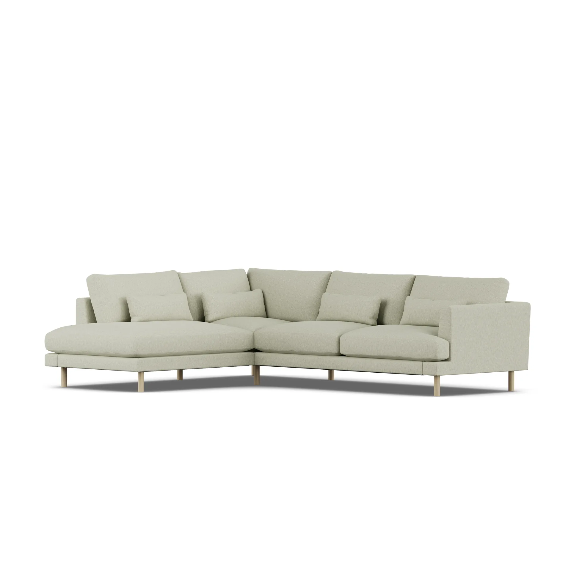 Bredhult sofa, Luiza Beige 3981-hvitoljet eik, 3-seters A2 1898