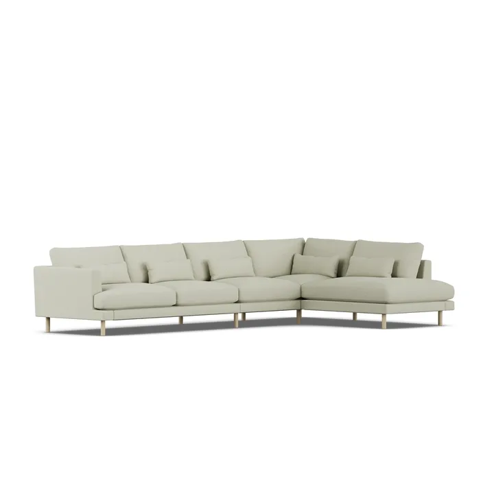 Bredhult sofa - Luiza Beige 3981-hvitoljet eik, 4-seters B1 - 1898