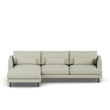 Bredhult sofa - Luiza Beige 3981-svart stål, 2,5-seters C2 - 1898