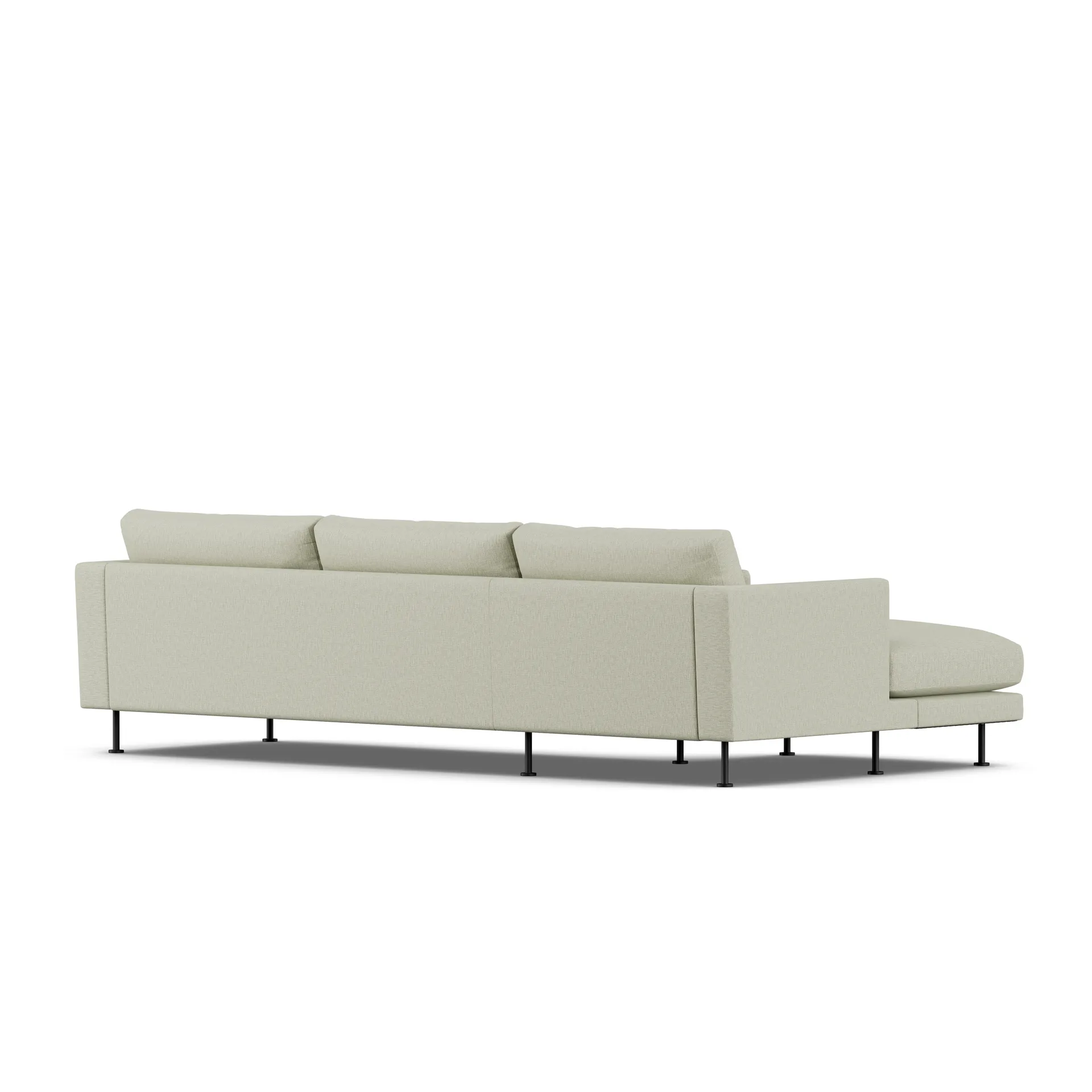 Bredhult sofa, Luiza Beige 3981-svart stål, 2,5-seters C2 1898