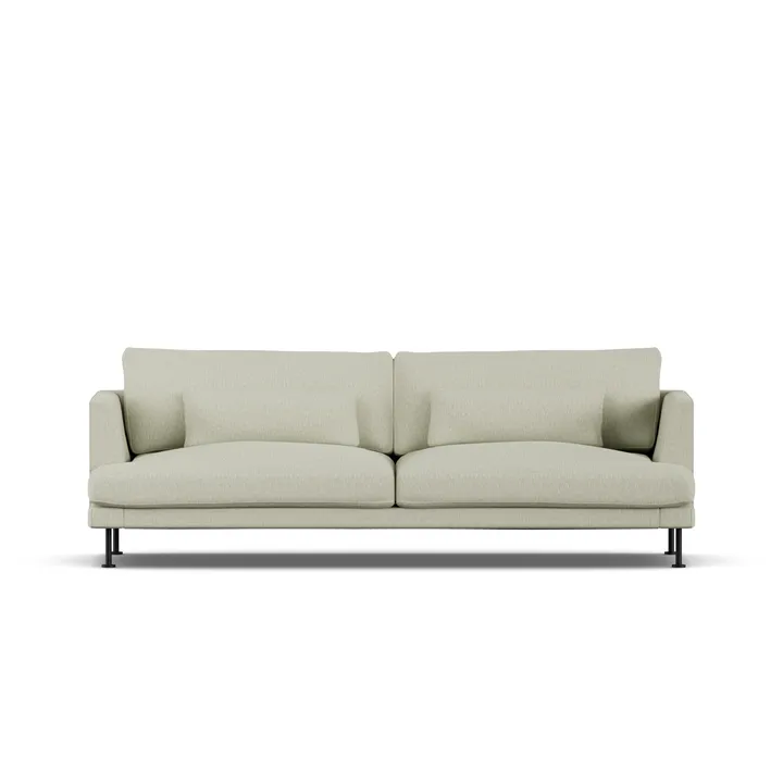Bredhult sofa - Luiza Beige 3981-svart stål, 3-seters - 1898