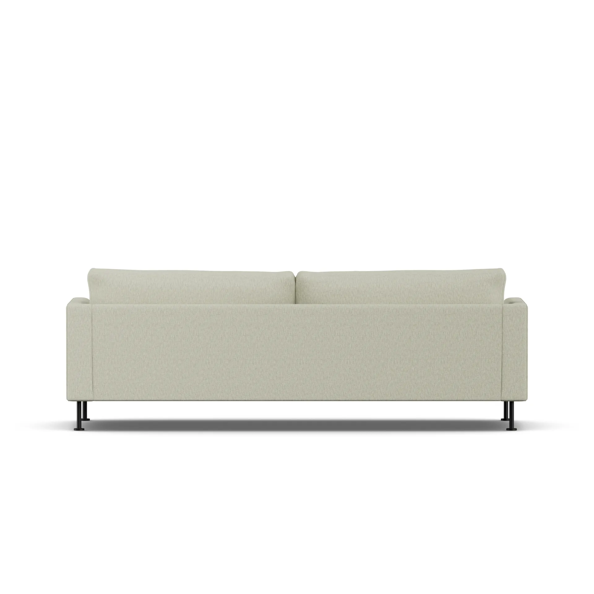 Bredhult sofa, Luiza Beige 3981-svart stål, 3-seters 1898