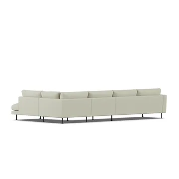 Bredhult sofa - Luiza Beige 3981-svart stål, 4-seters B1 - 1898