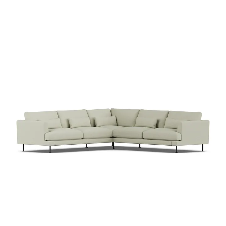Bredhult sofa - Luiza Beige 3981-svart stål, hjørnesofa F - 1898