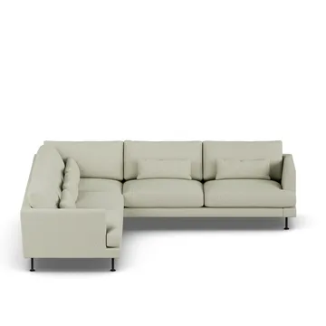 Bredhult sofa - Luiza Beige 3981-svart stål, hjørnesofa F - 1898
