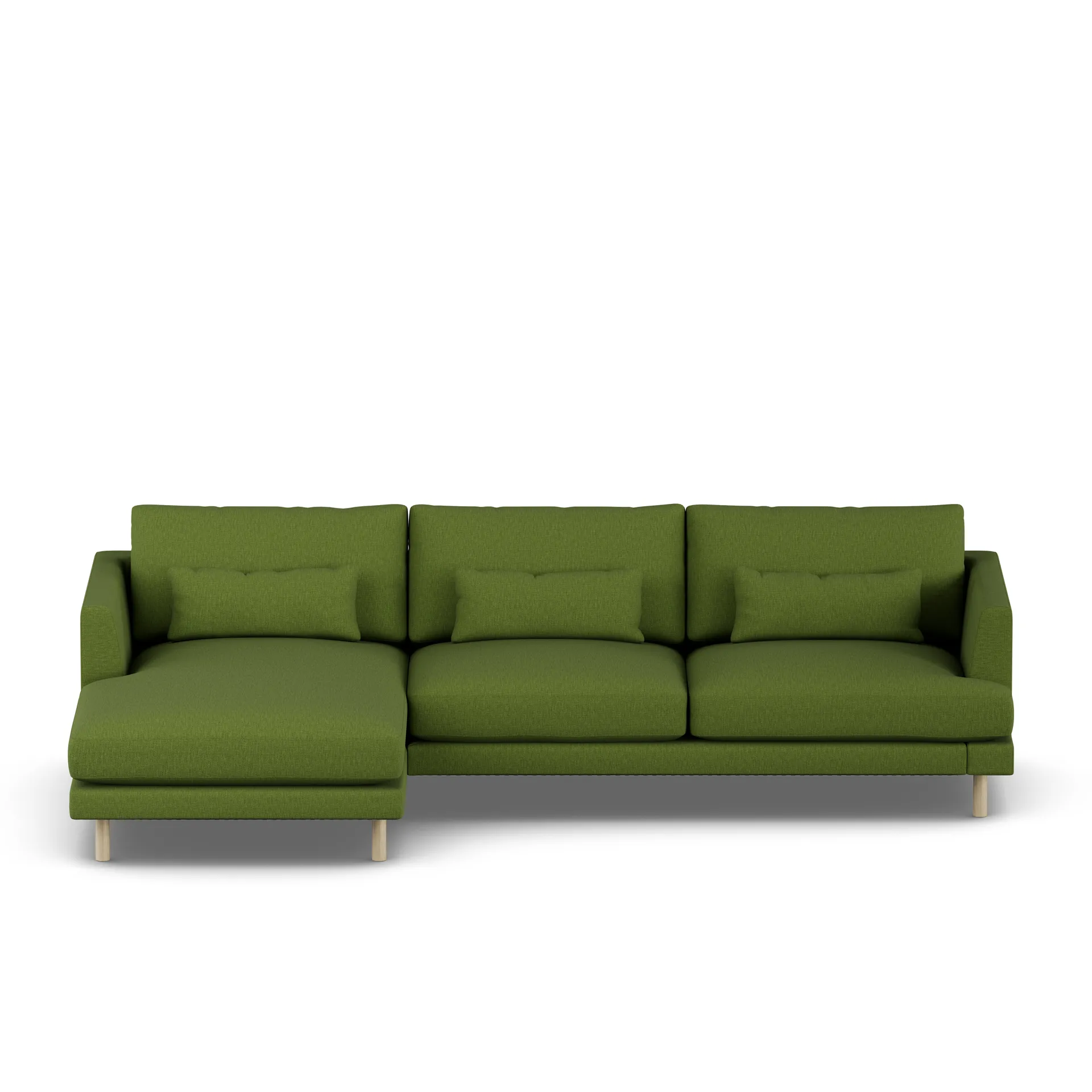 Bredhult sofa, Luiza Green 3975-hvitoljet eik, 2,5-seters C2 1898
