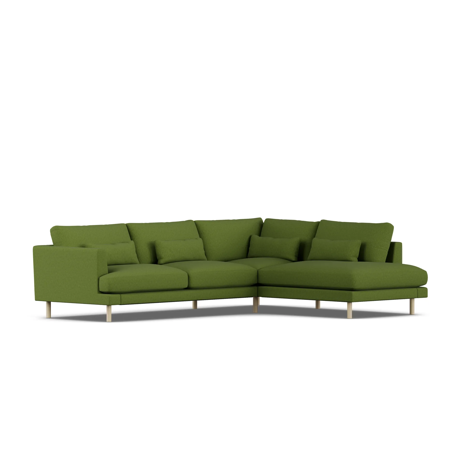 Bredhult sofa, Luiza Green 3975-hvitoljet eik, 3-seters A1 1898