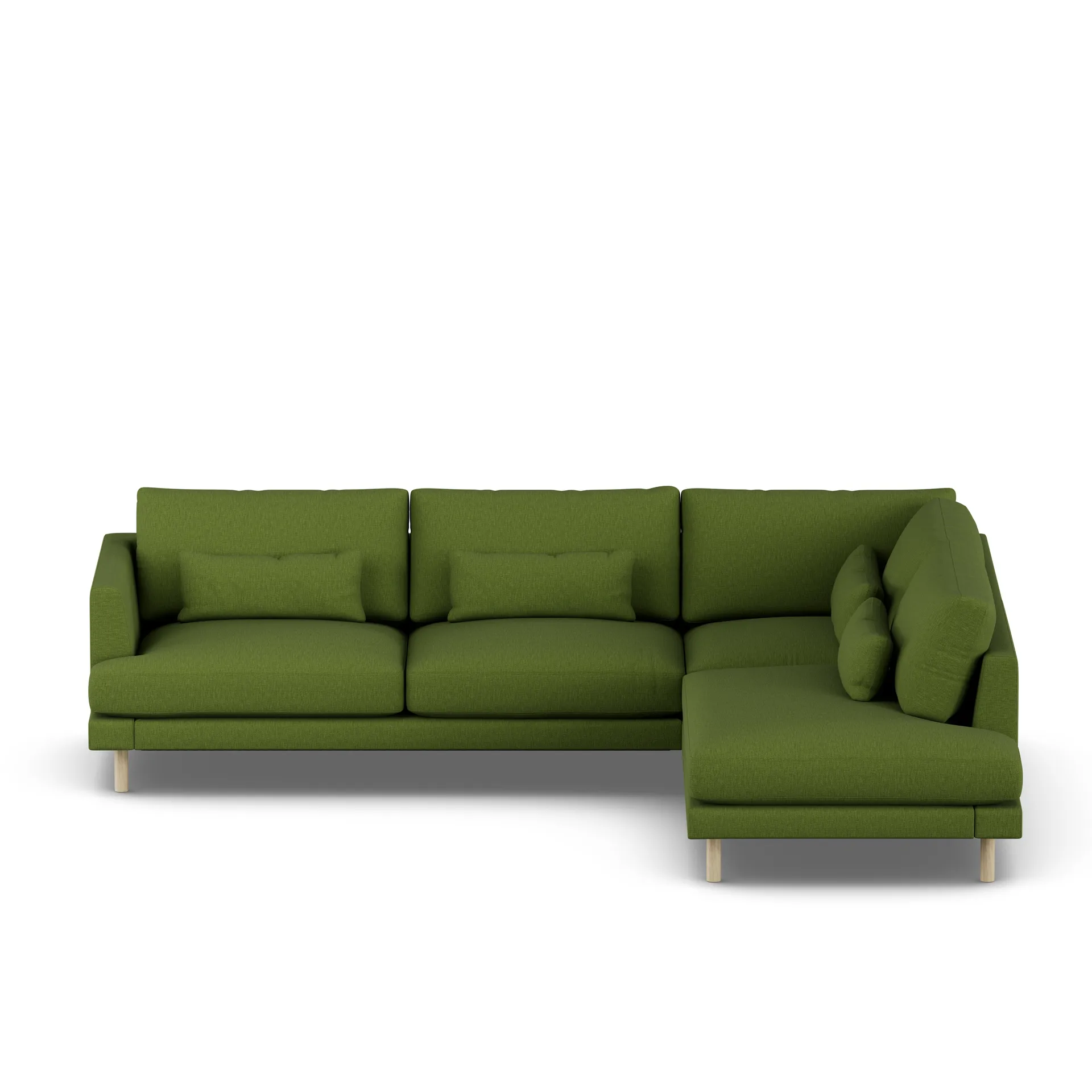 Bredhult sofa, Luiza Green 3975-hvitoljet eik, 3-seters A1 1898