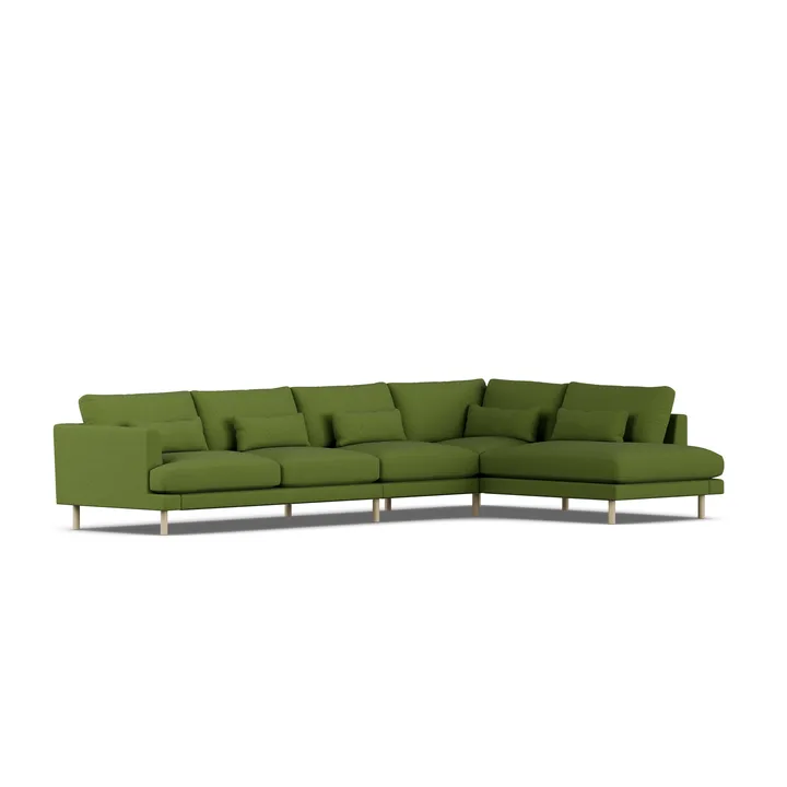 Bredhult sofa - Luiza Green 3975-hvitoljet eik, 4-seters B1 - 1898