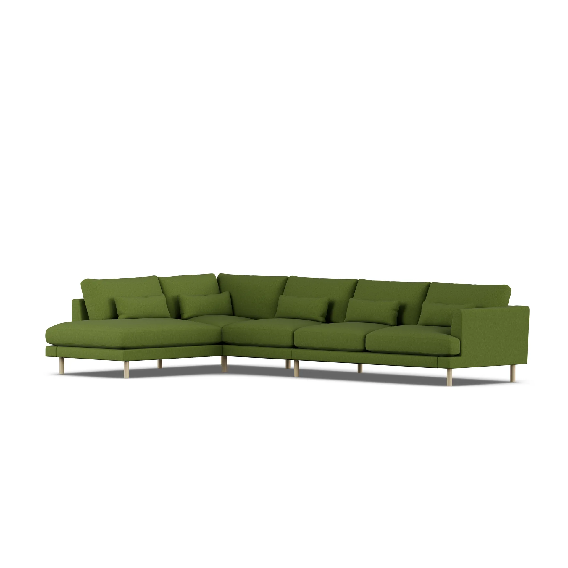Bredhult sofa, Luiza Green 3975-hvitoljet eik, 4-seters B2 1898
