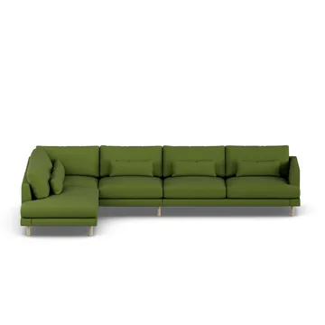 Bredhult sofa - Luiza Green 3975-hvitoljet eik, 4-seters B2 - 1898